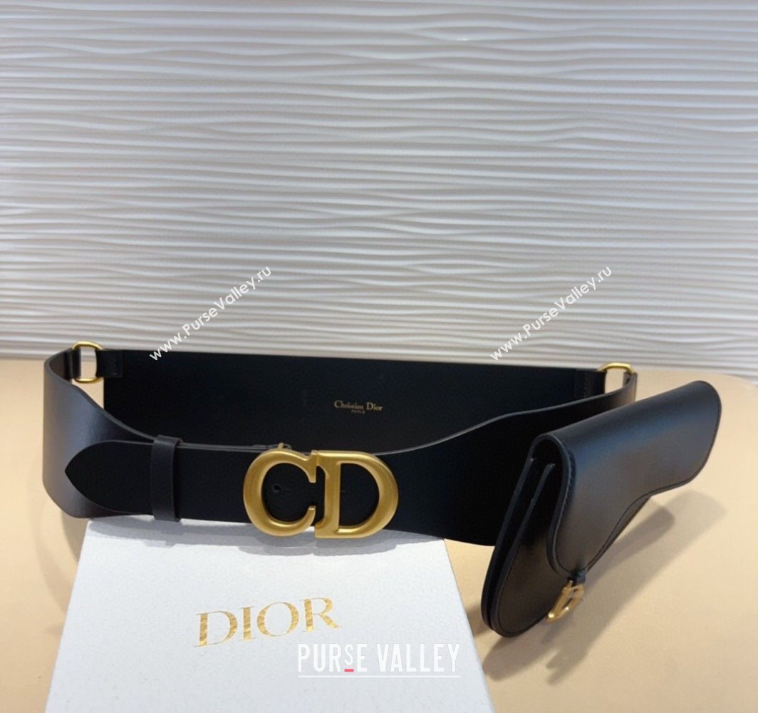 Dior Saddle Black Leather Belt Bag with Pouch 2025 (99-250317056)
