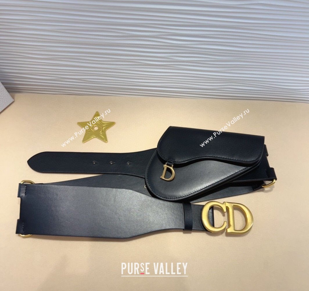 Dior Saddle Black Leather Belt Bag with Pouch 2025 (99-250317056)