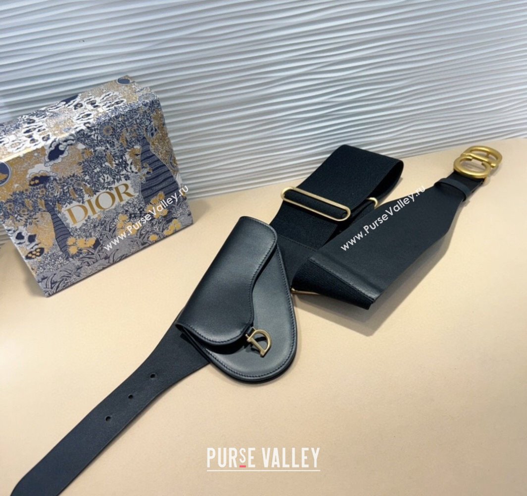 Dior Saddle Black Belt Bag with Pouch in Leather and Stretch 2025 (99-250317057)