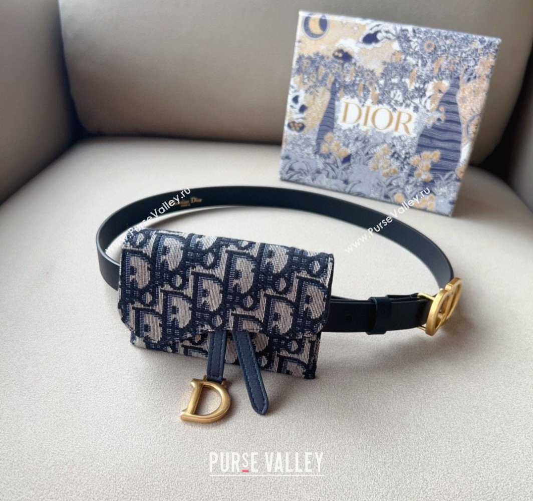 Dior Oblique Card Wallet Belt Bag Mini bag Blue/Black 2025 0317 (99-250317040)