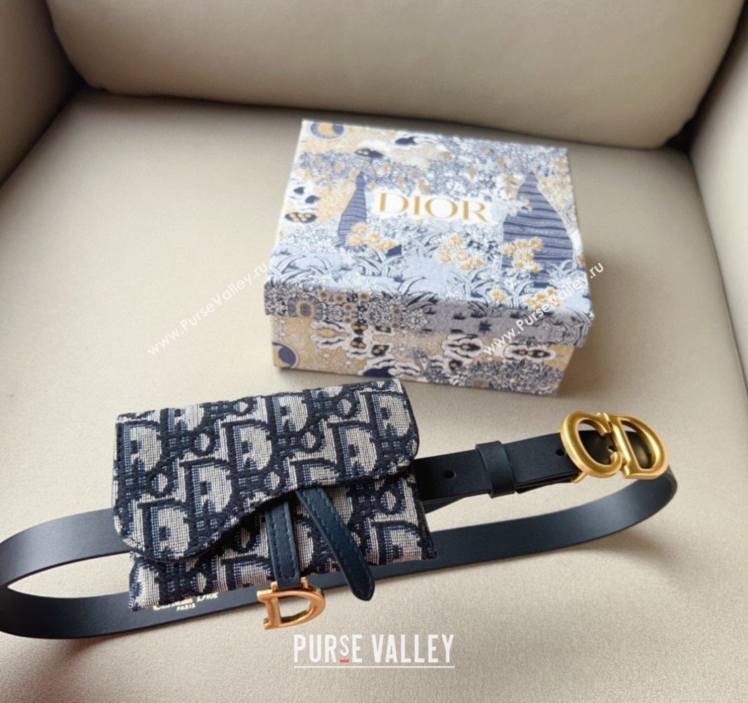 Dior Oblique Card Wallet Belt Bag Mini bag Blue/Black 2025 0317 (99-250317040)