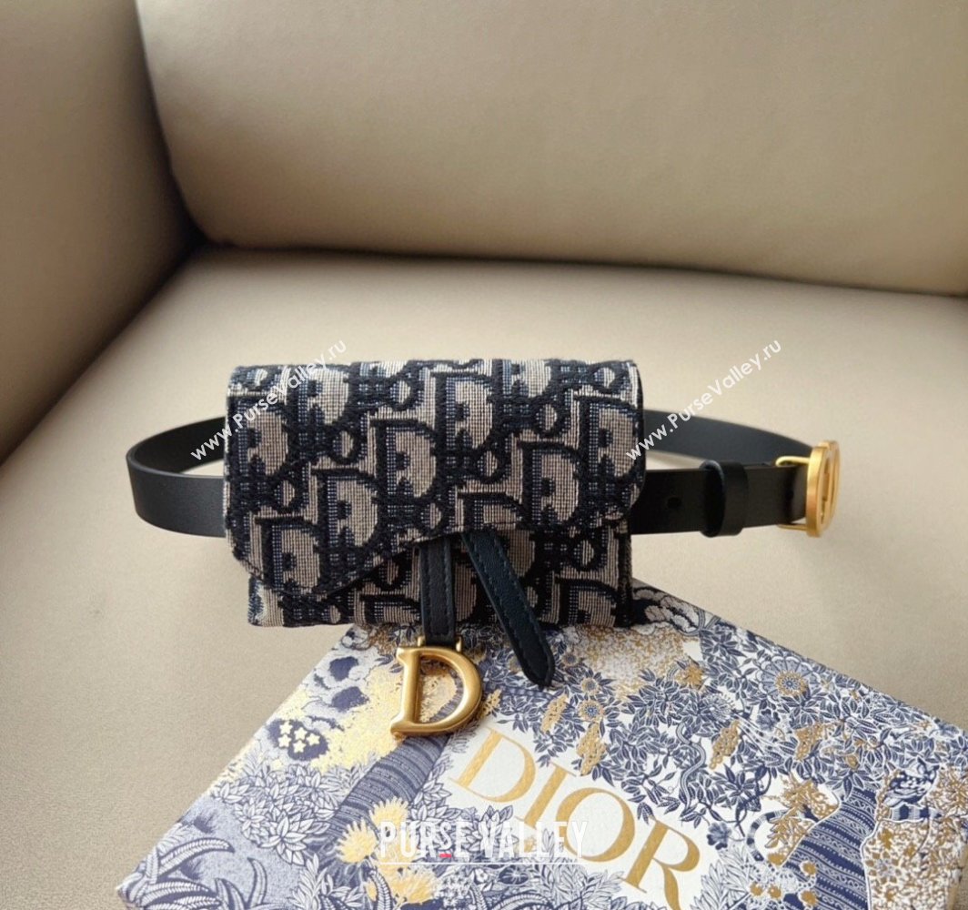 Dior Oblique Card Wallet Belt Bag Mini bag Blue/Black 2025 0317 (99-250317040)