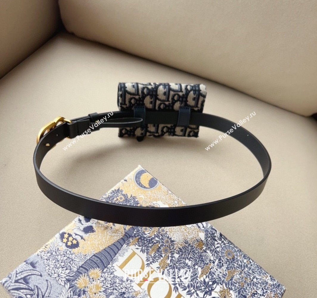 Dior Oblique Card Wallet Belt Bag Mini bag Blue/Black 2025 0317 (99-250317040)