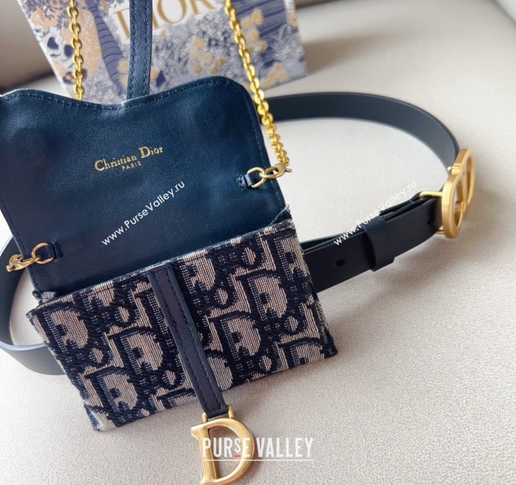 Dior Oblique Card Wallet Belt Bag Mini bag Blue/Black 2025 0317 (99-250317040)