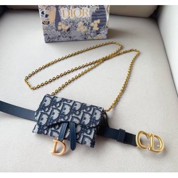 Dior Oblique Card Wallet Belt Bag Mini bag Blue/Black 2025 0317 (99-250317040)