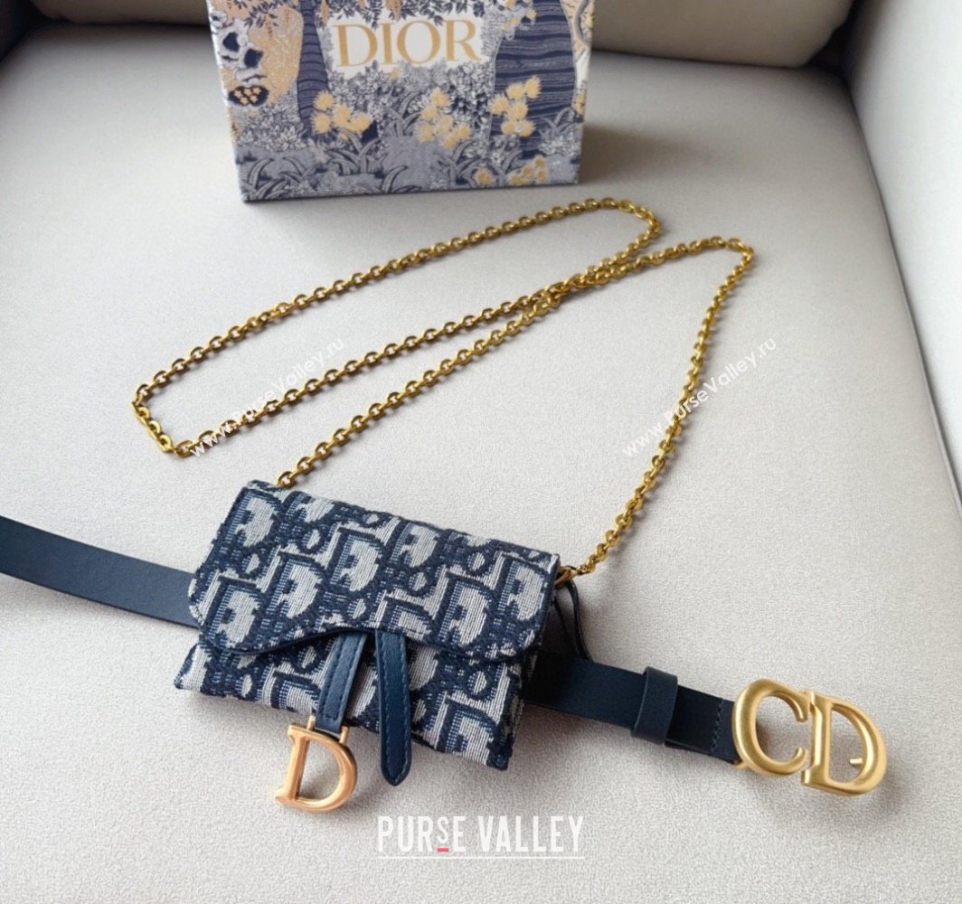 Dior Oblique Card Wallet Belt Bag Mini bag Blue/Black 2025 0317 (99-250317040)