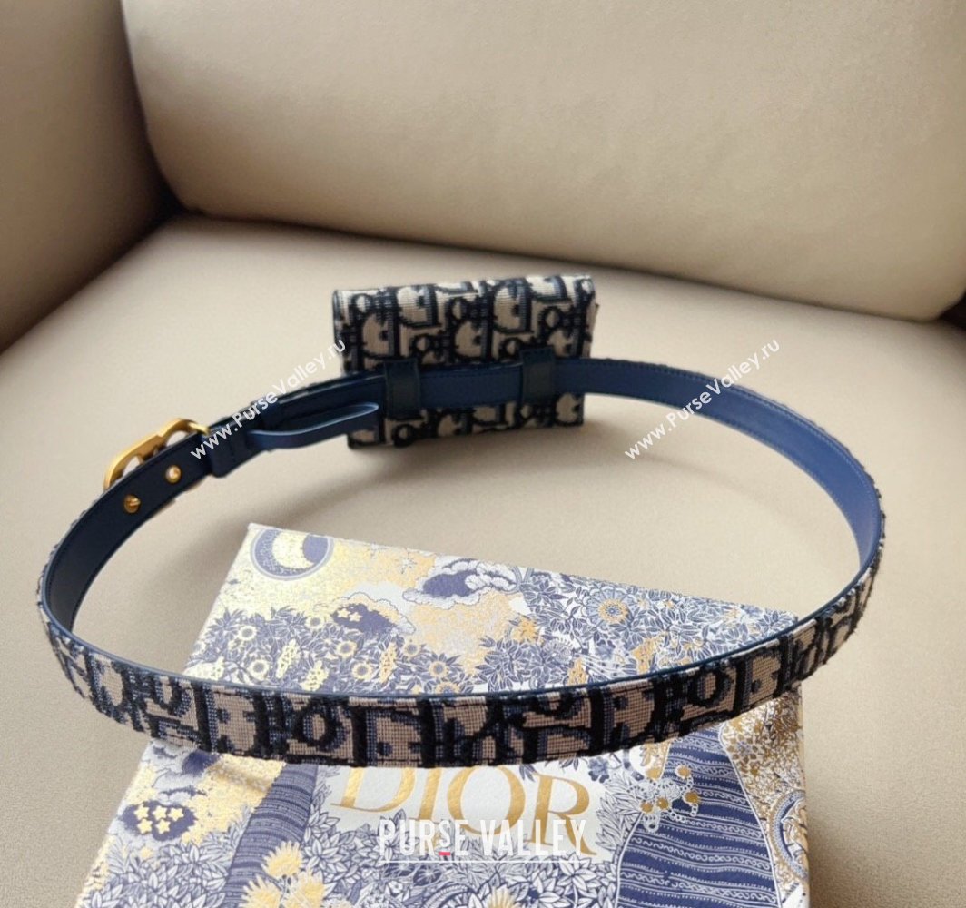Dior Oblique Canvas Card Wallet Belt Bag Mini bag Blue 2025 0317 (99-250317042)