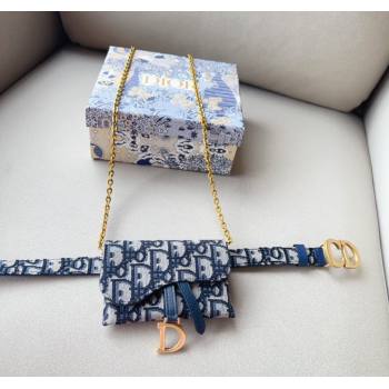 Dior Oblique Canvas Card Wallet Belt Bag Mini bag Blue 2025 0317 (99-250317042)