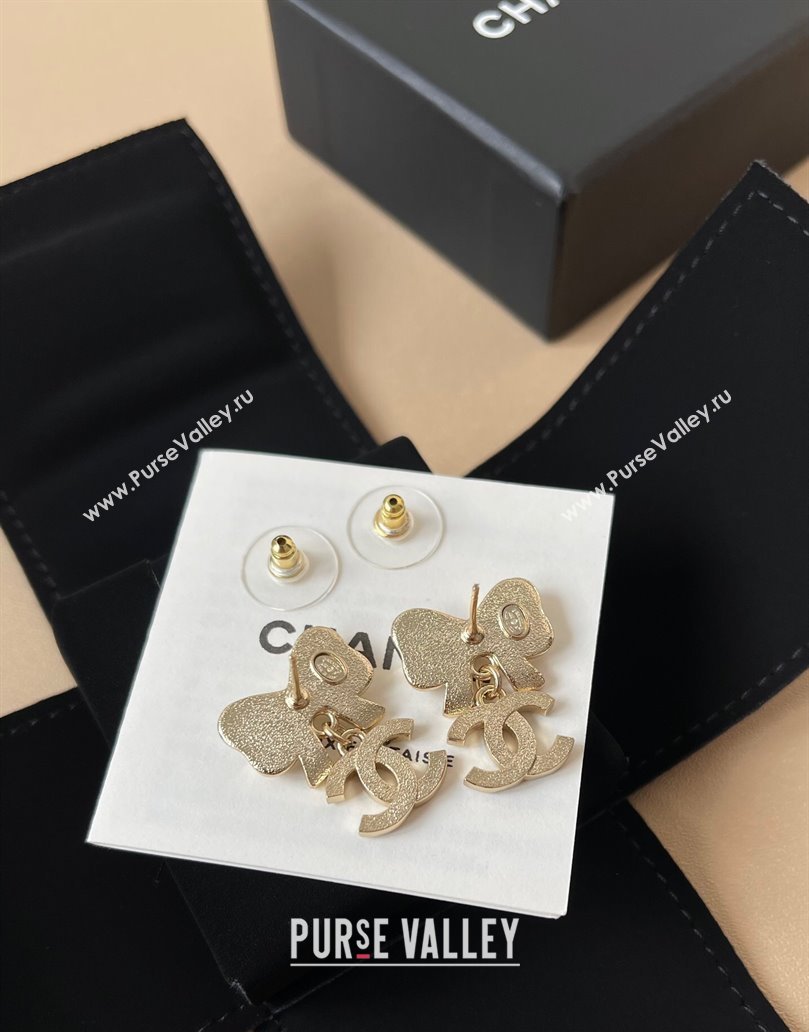 Chanel Bow Short Earrings White 2025 0320 (YF-250320039)