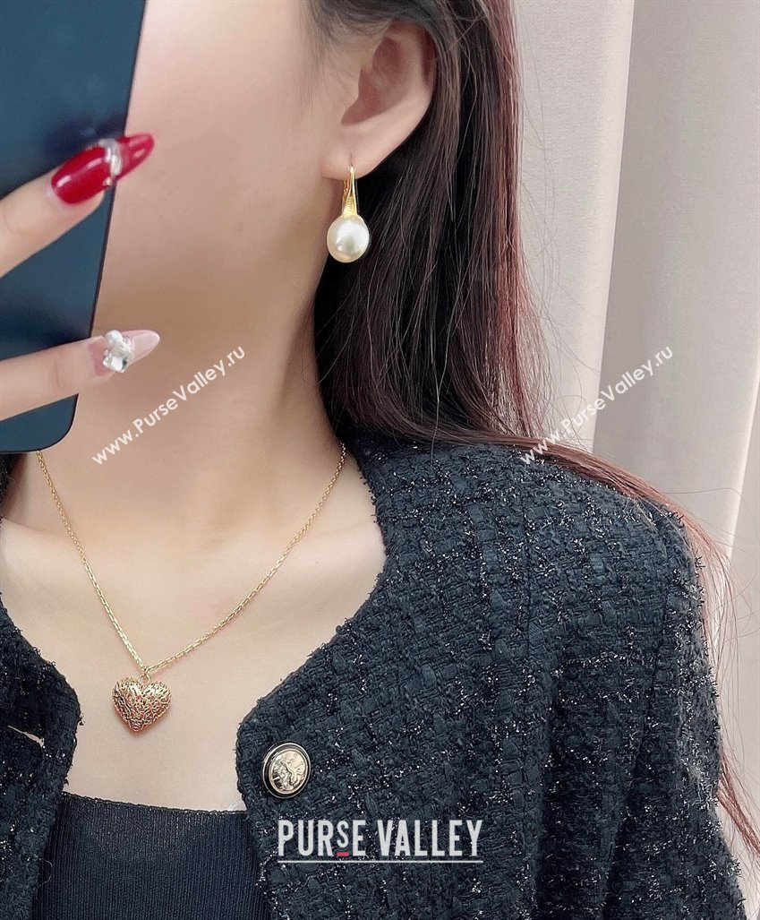 Celine Pearl Earrings White/Gold 2025 0320 (YF-250320035)