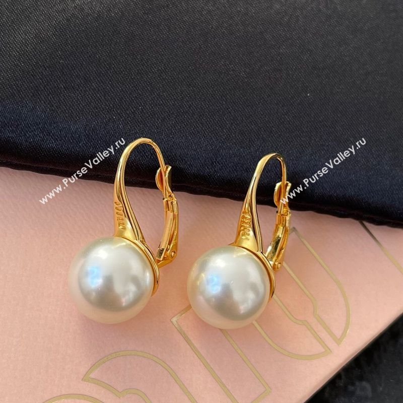 Celine Pearl Earrings White/Gold 2025 0320 (YF-250320035)