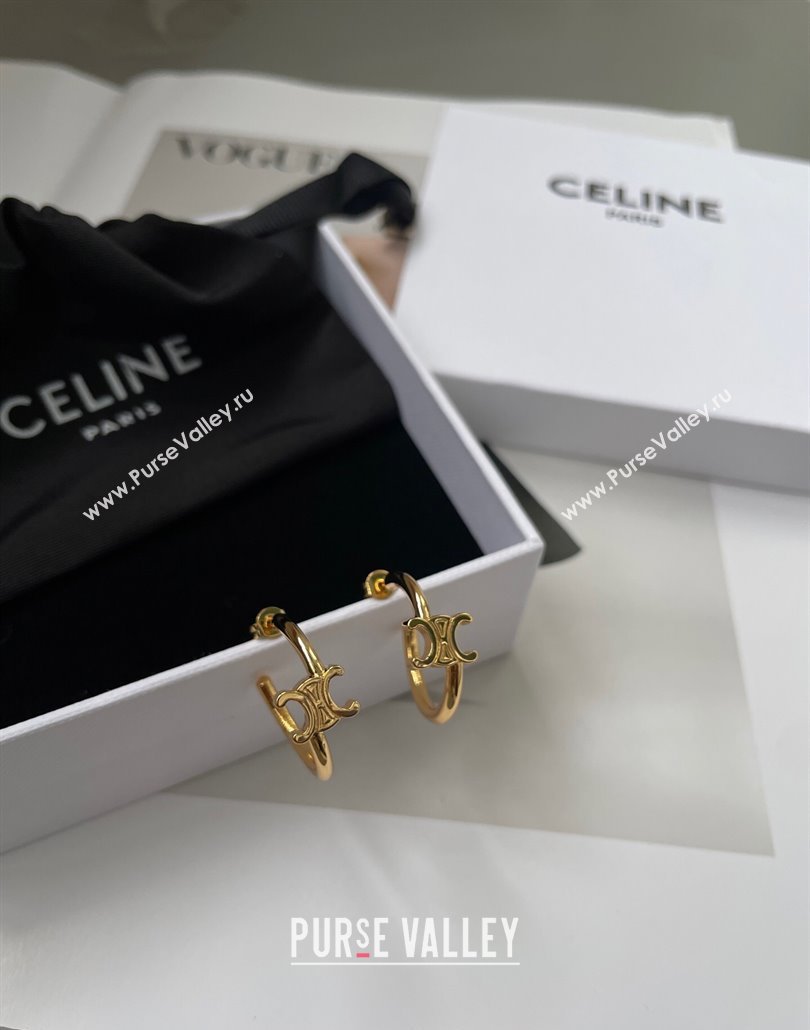 Celine Hoop Earrings Gold 2025 0320 (YF-250320015)