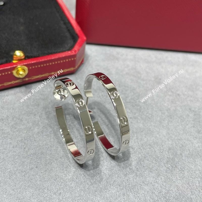 Cartier LOVE Hoop Earrings , Large Model Silver 2025 0320 (YF-250320119)