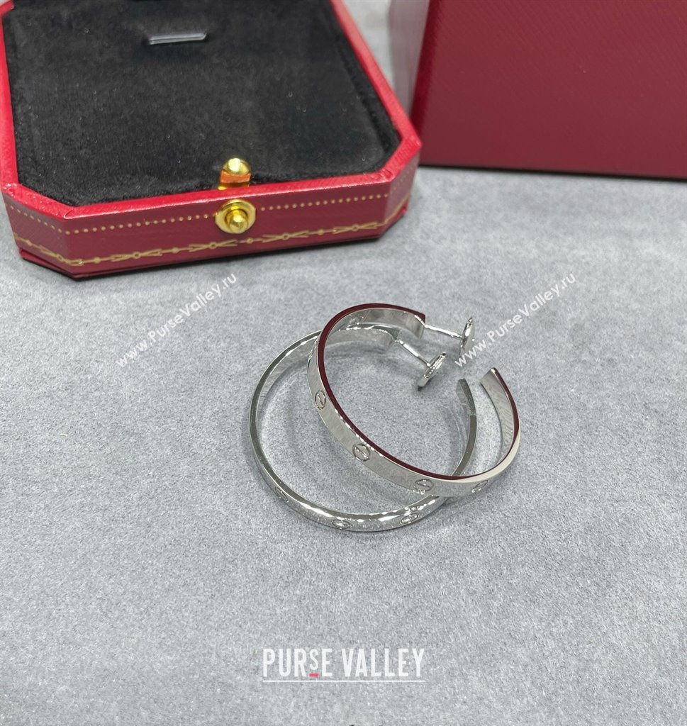 Cartier LOVE Hoop Earrings , Large Model Silver 2025 0320 (YF-250320119)
