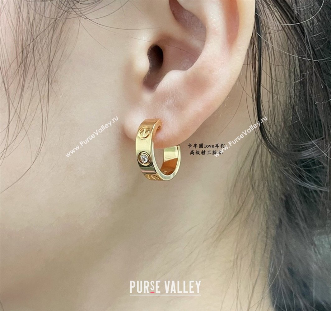 Cartier LOVE Hoop Earrings , Classic Model, 2 Strass Yellow Gold 2025 0320 (YF-250320122)