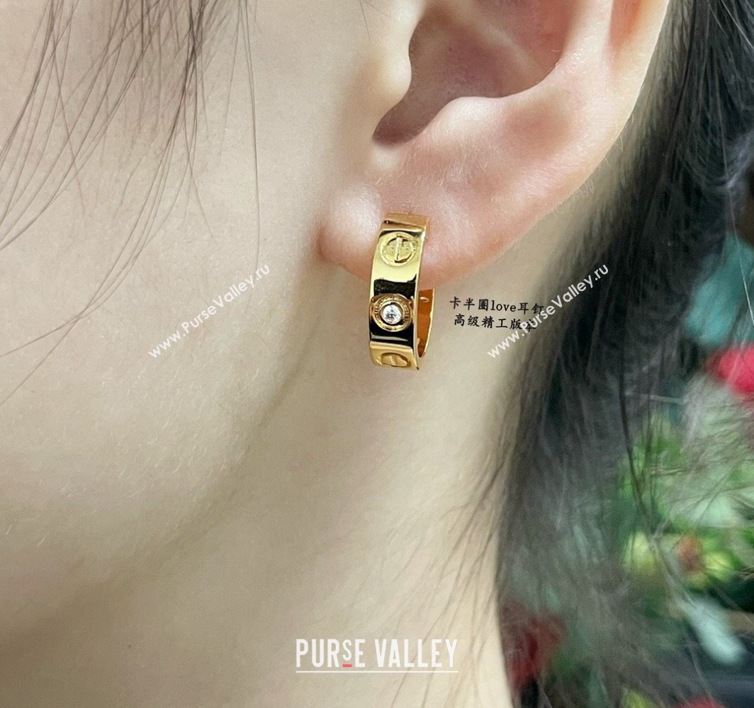 Cartier LOVE Hoop Earrings , Classic Model, 2 Strass Rose Gold 2025 0320 (YF-250320124)