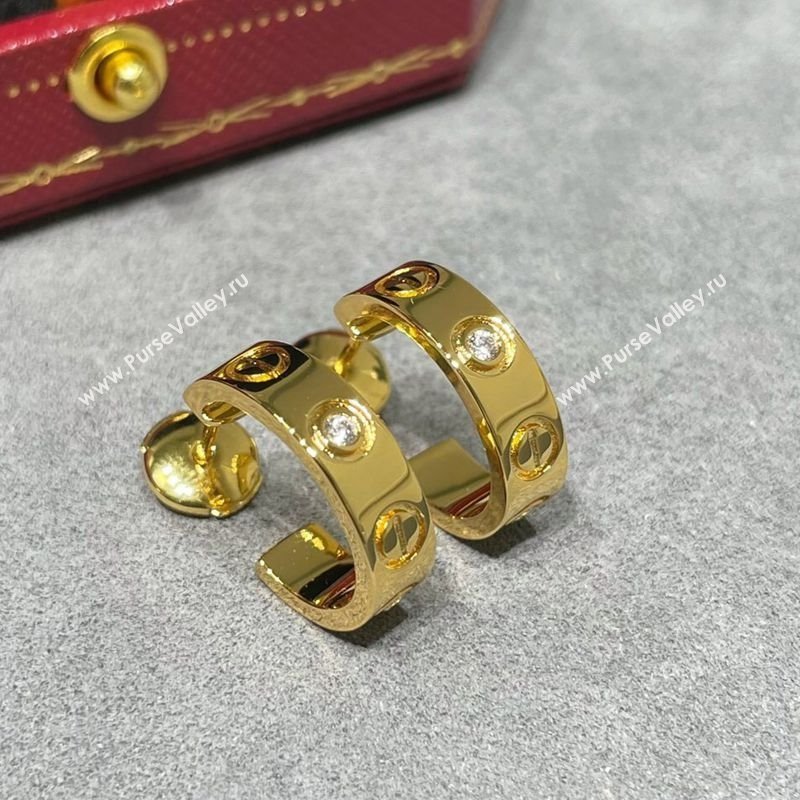 Cartier LOVE Hoop Earrings , Classic Model, 2 Strass Yellow Gold 2025 0320 (YF-250320122)