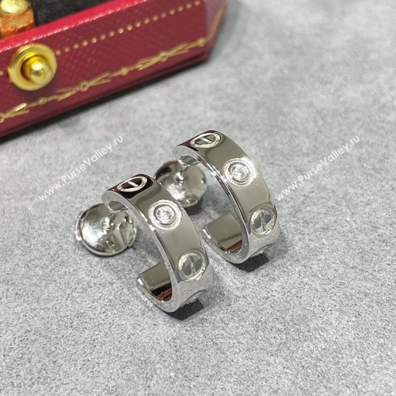 Cartier LOVE Hoop Earrings , Classic Model, 2 Strass Silver 2025 0320 (YF-250320123)
