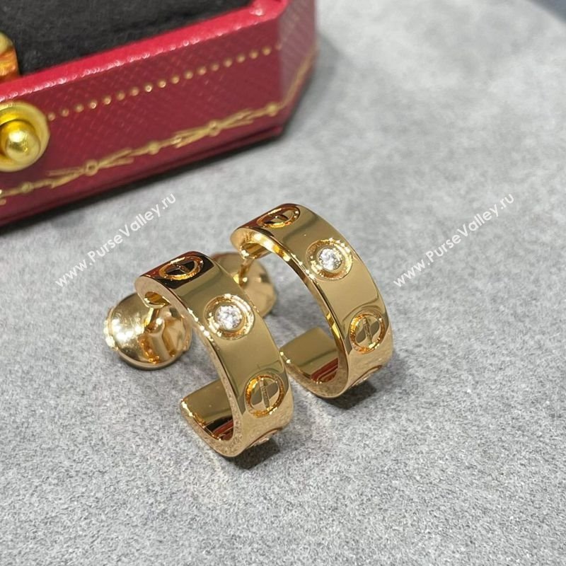 Cartier LOVE Hoop Earrings , Classic Model, 2 Strass Rose Gold 2025 0320 (YF-250320124)