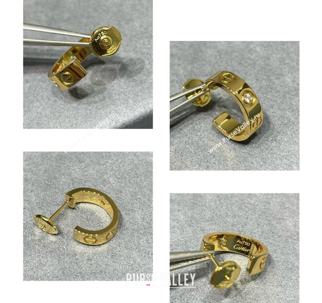 Cartier LOVE Hoop Earrings , Classic Model, 2 Strass Silver 2025 0320 (YF-250320123)