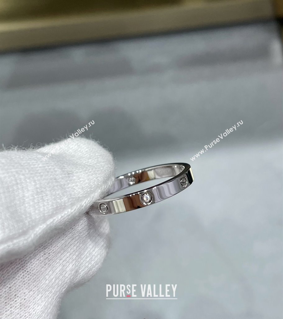 Cartier LOVE Ring , Small Model, 4 Diamonds Silver 2025 0320125 (YF-250320128)
