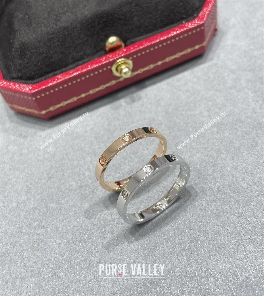 Cartier LOVE Ring , Small Model, 4 Diamonds Silver 2025 0320125 (YF-250320128)