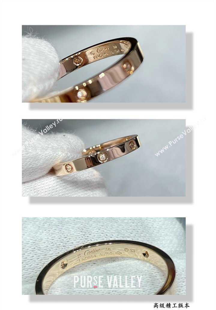 Cartier LOVE Ring , Small Model, 4 Diamonds Rose Gold 2025 0320125 (YF-250320129)