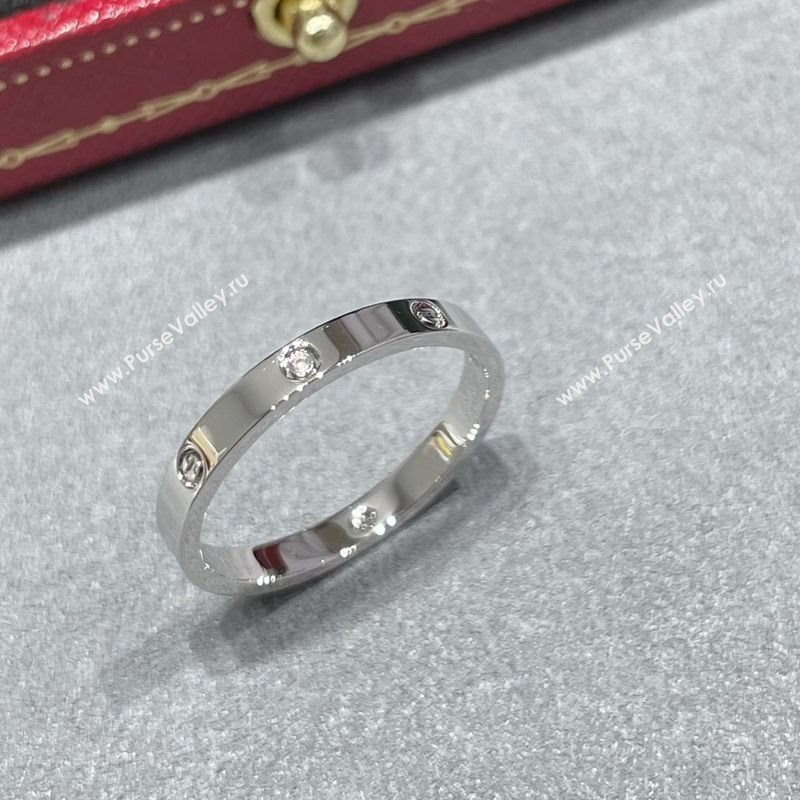 Cartier LOVE Ring , Small Model, 4 Diamonds Silver 2025 0320125 (YF-250320128)