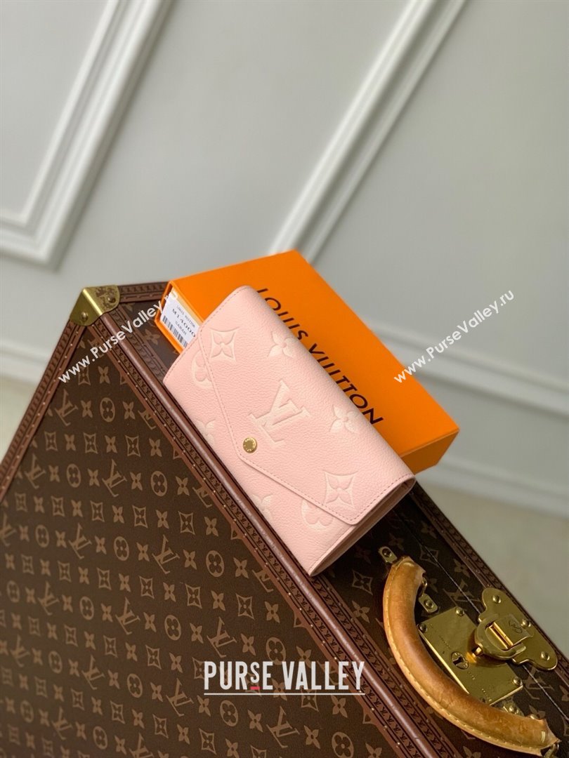 Louis Vuitton Sarah Wallet in Bicolor Monogram Empreinte Leather M14000 Pink 2025 (K-25032202)