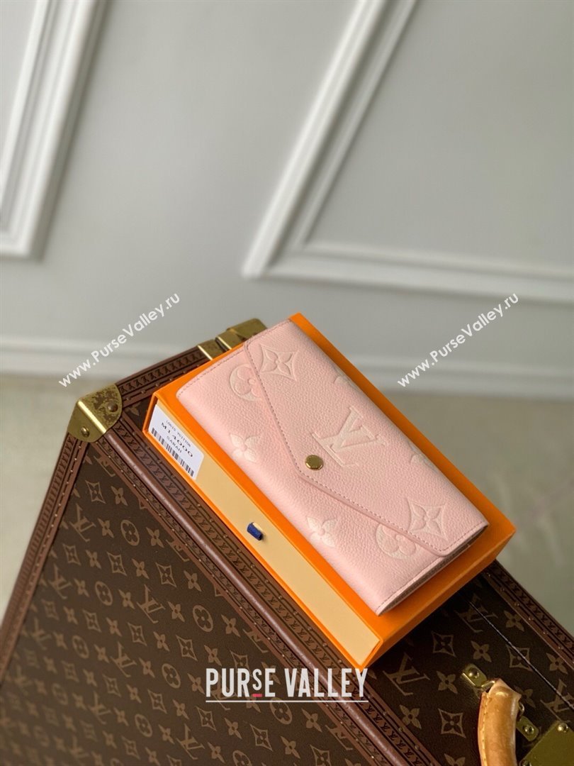 Louis Vuitton Sarah Wallet in Bicolor Monogram Empreinte Leather M14000 Pink 2025 (K-25032202)