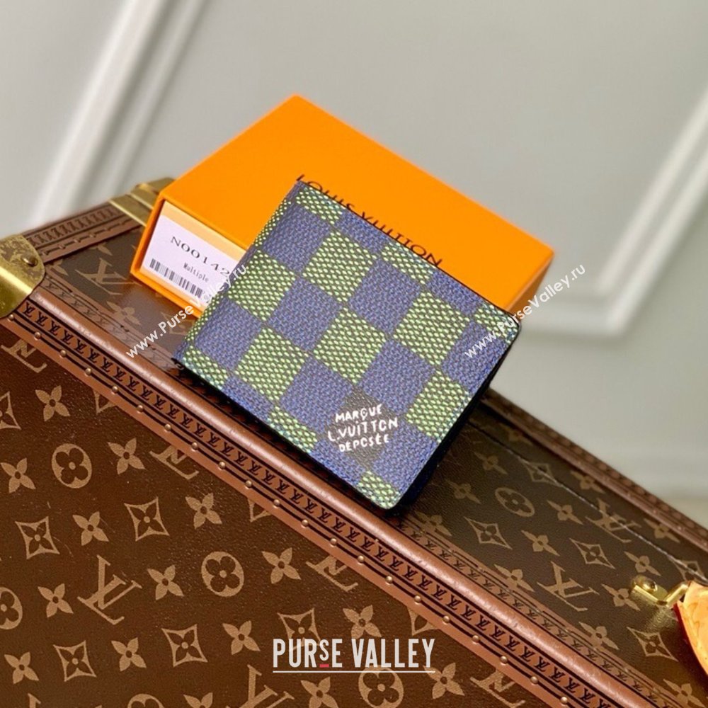 Louis Vuitton Multiple Wallet in Blue Green Damier Heritage Canvas N00142 2025 (K-25032207)