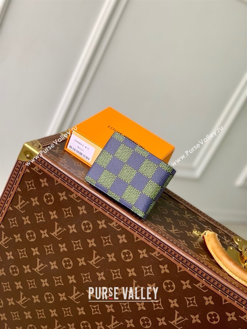 Louis Vuitton Multiple Wallet in Blue Green Damier Heritage Canvas N00142 2025 (K-25032207)
