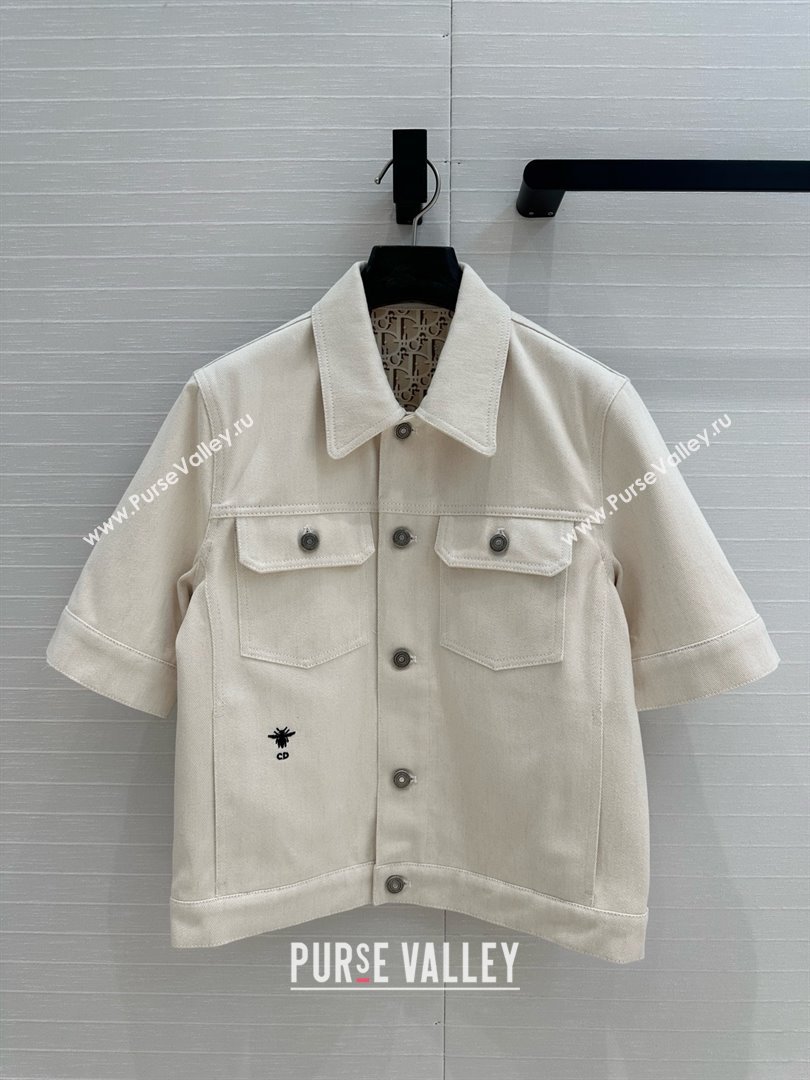 Dior Denim Short-sleeved Jacket D041009 Beige 2025 (Q-25041009)