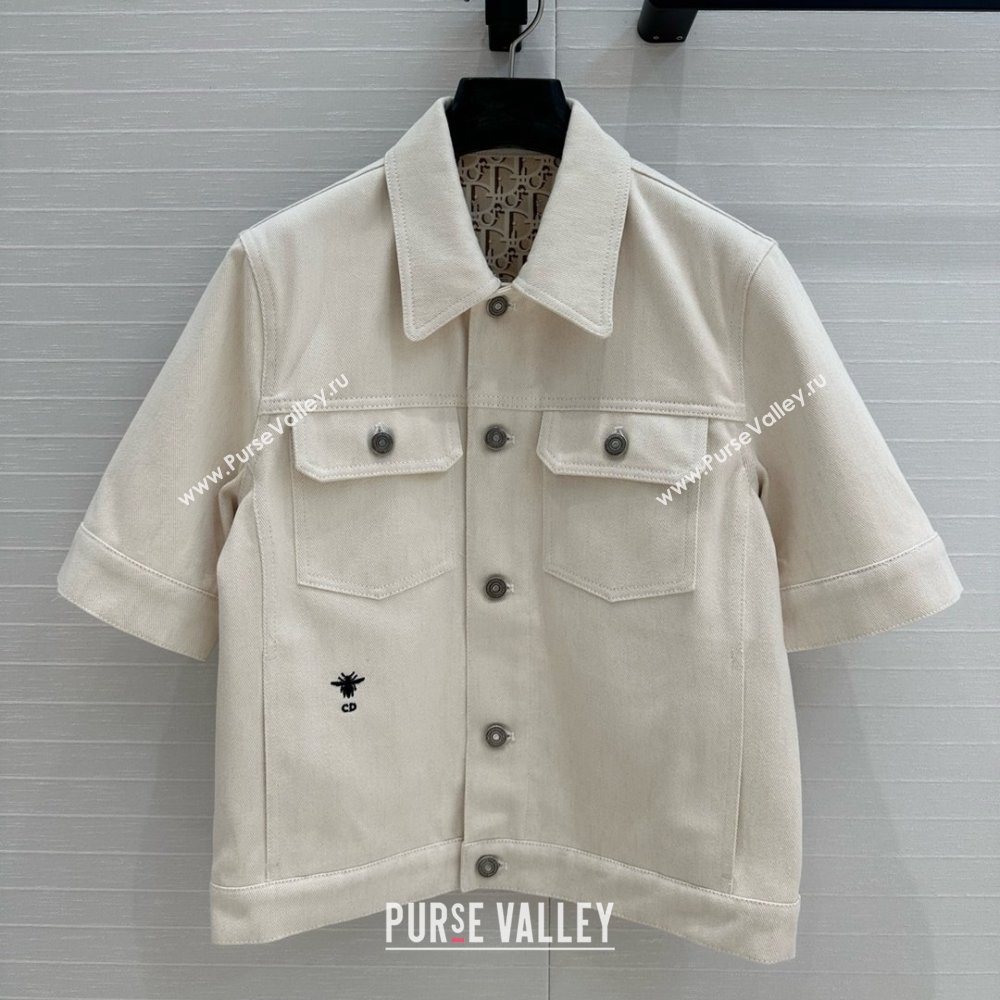 Dior Denim Short-sleeved Jacket D041009 Beige 2025 (Q-25041009)