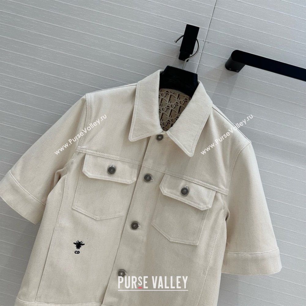 Dior Denim Short-sleeved Jacket D041009 Beige 2025 (Q-25041009)