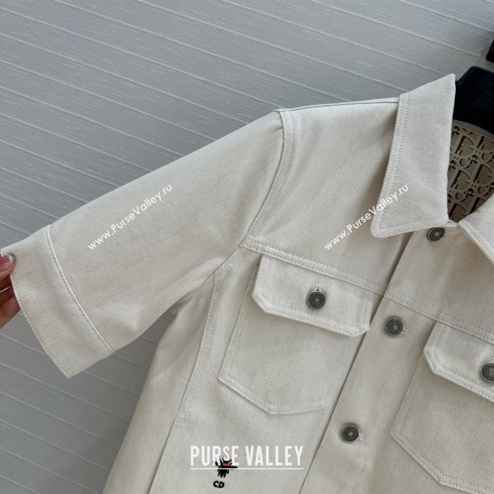 Dior Denim Short-sleeved Jacket D041009 Beige 2025 (Q-25041009)