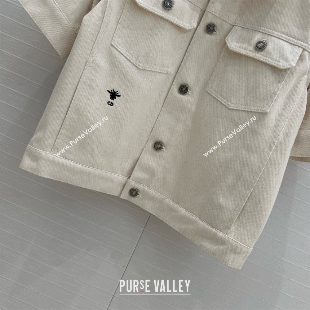 Dior Denim Short-sleeved Jacket D041009 Beige 2025 (Q-25041009)