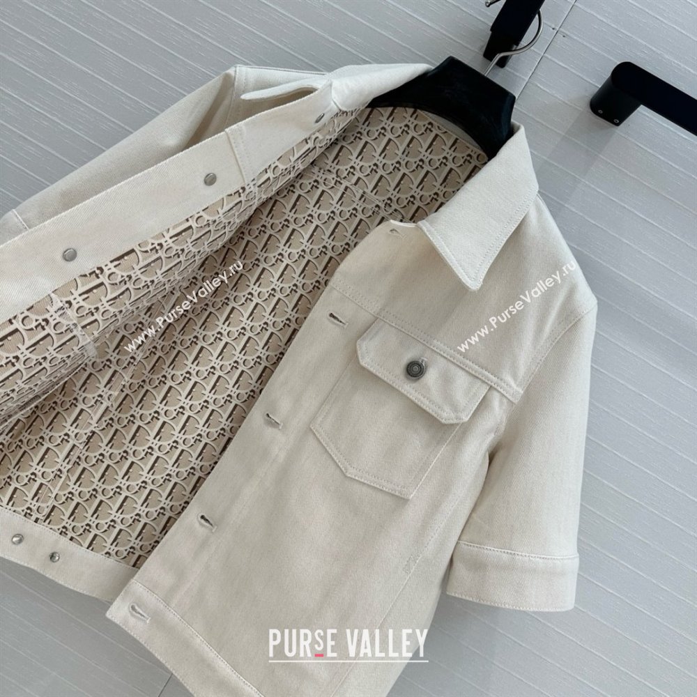Dior Denim Short-sleeved Jacket D041009 Beige 2025 (Q-25041009)