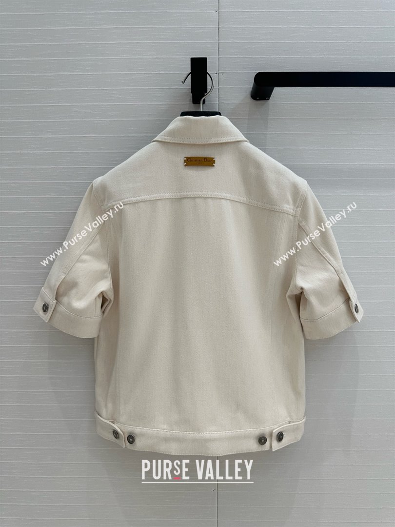 Dior Denim Short-sleeved Jacket D041009 Beige 2025 (Q-25041009)