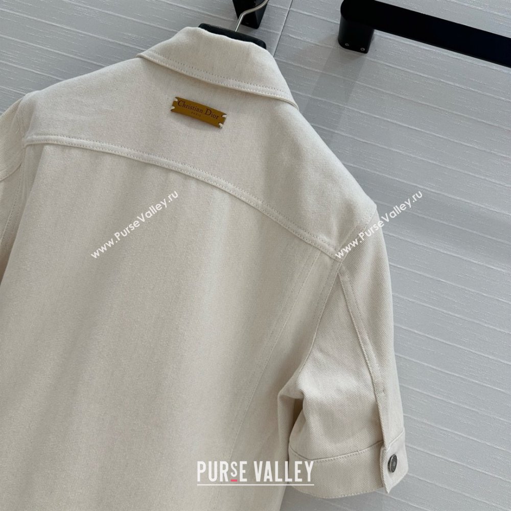 Dior Denim Short-sleeved Jacket D041009 Beige 2025 (Q-25041009)