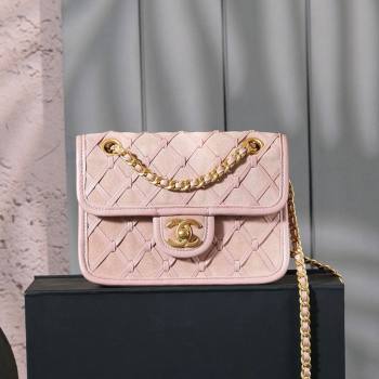 Chanel Mini Flap Bag in Suede Calfskin AS4797 Pink 2025 (YEZI-25050717)