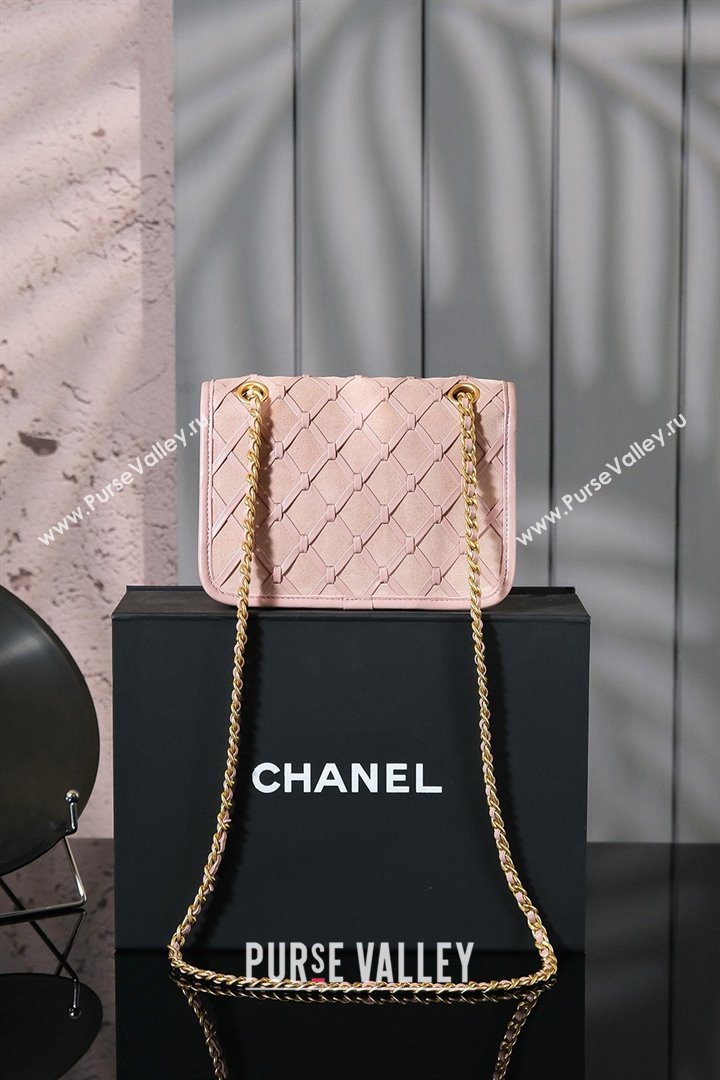 Chanel Mini Flap Bag in Suede Calfskin AS4797 Pink 2025 (YEZI-25050717)