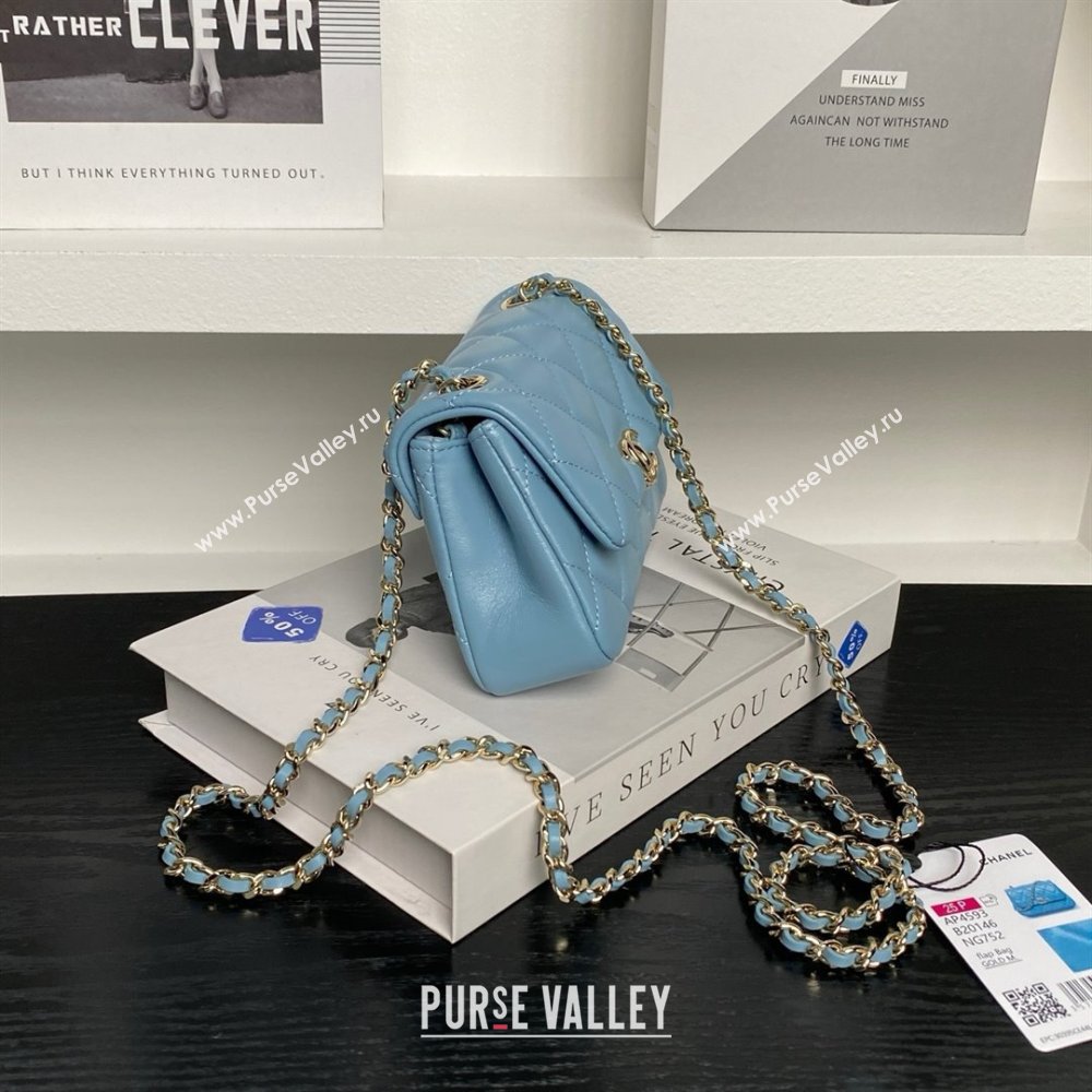 Chanel Lambskin Clutch with Chain AP4593 Blue 2025 (YEZI-25041104)