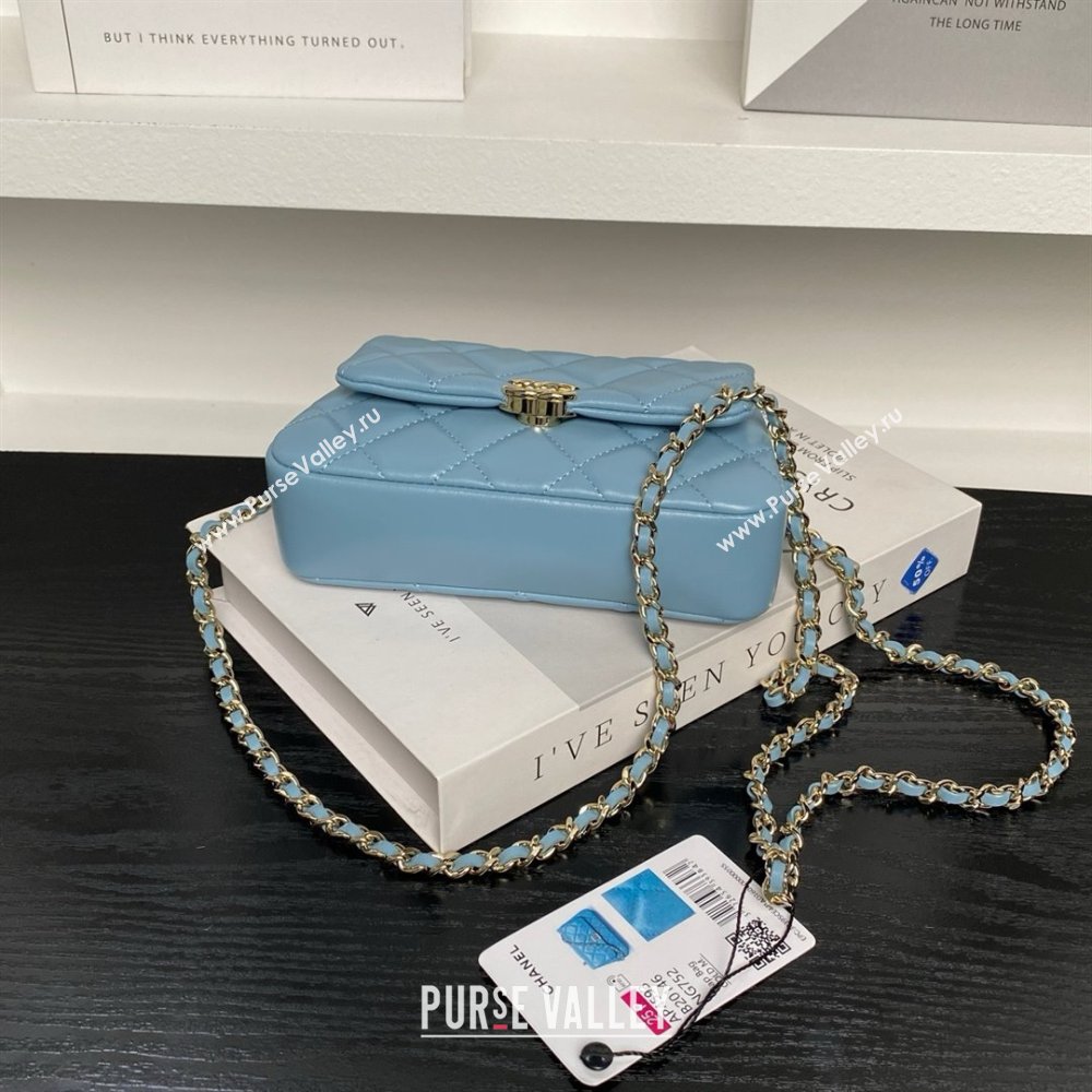Chanel Lambskin Clutch with Chain AP4593 Blue 2025 (YEZI-25041104)