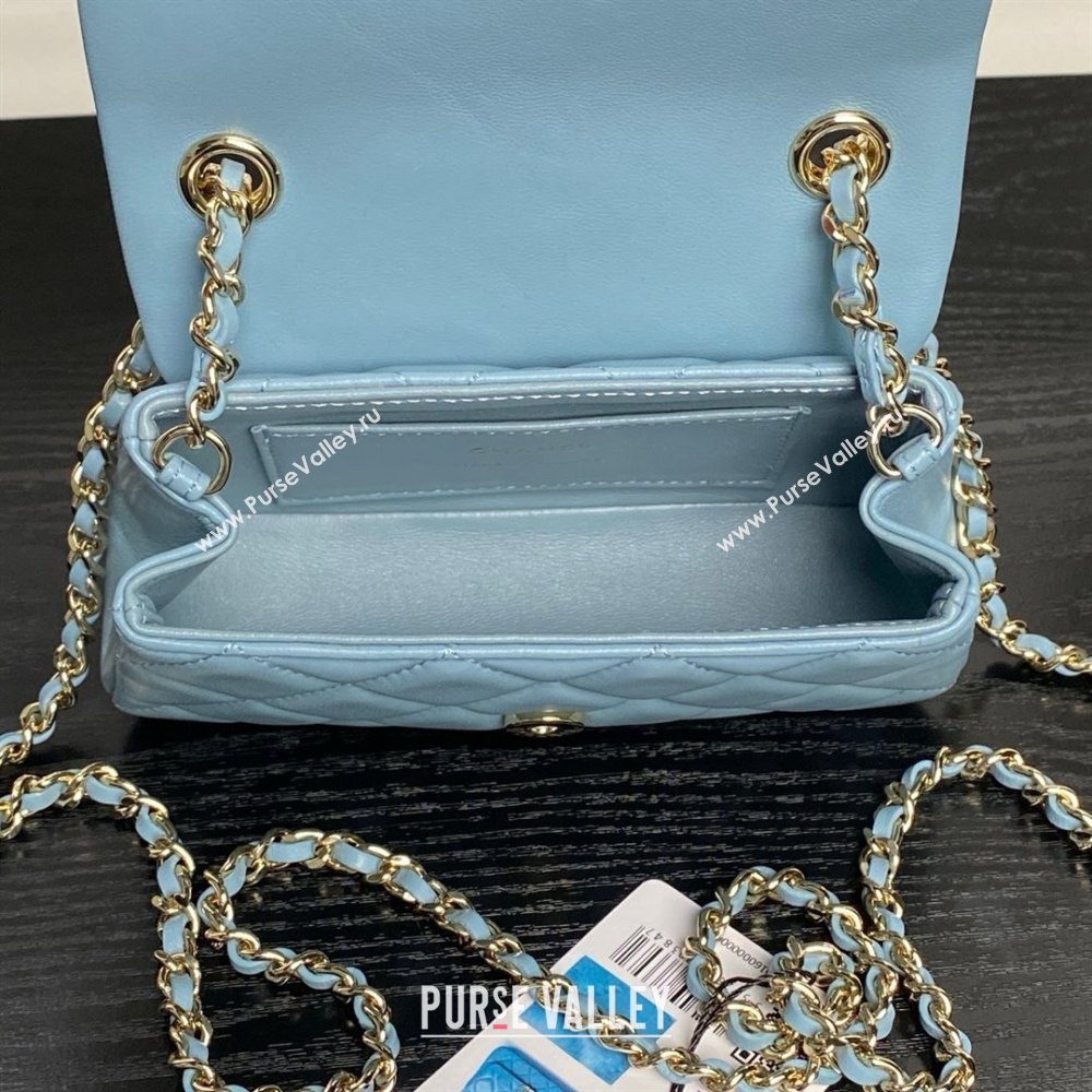 Chanel Lambskin Clutch with Chain AP4593 Blue 2025 (YEZI-25041104)