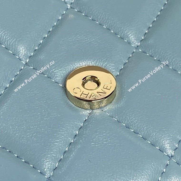 Chanel Lambskin Clutch with Chain AP4593 Blue 2025 (YEZI-25041104)