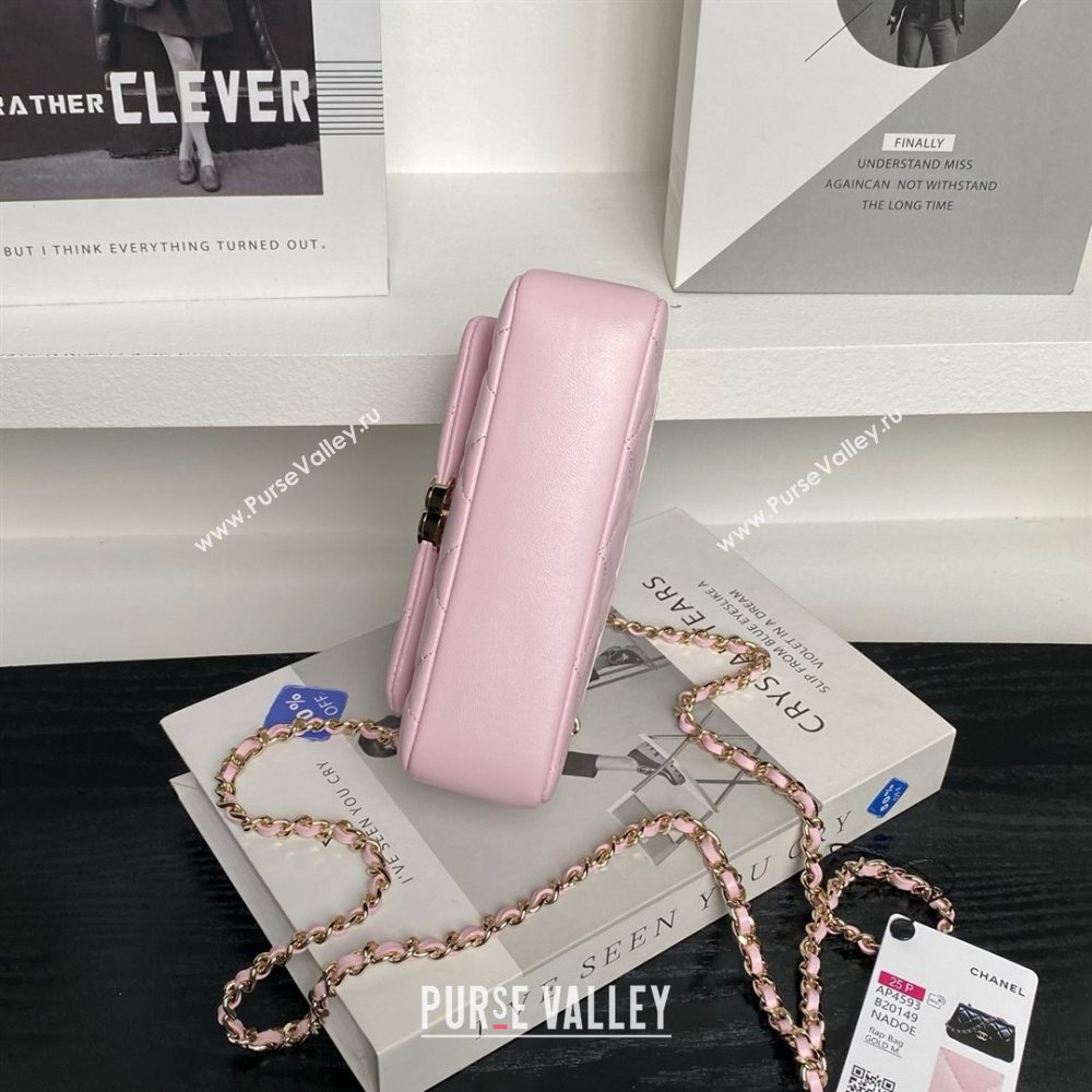 Chanel Lambskin Clutch with Chain AP4593 Pink 2025 (YEZI-25041105)