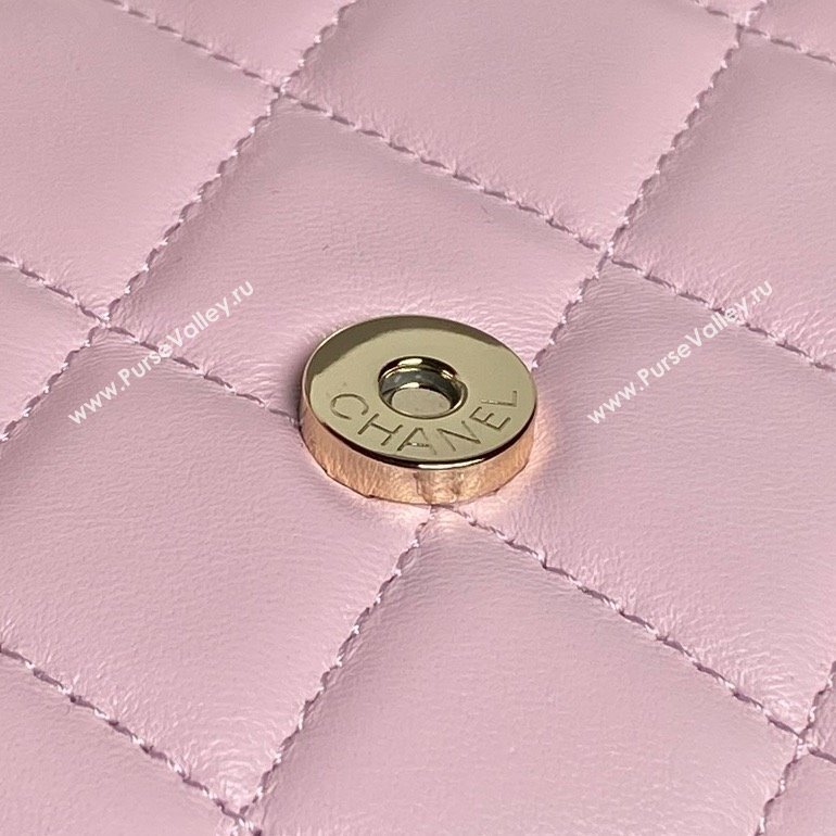 Chanel Lambskin Clutch with Chain AP4593 Pink 2025 (YEZI-25041105)