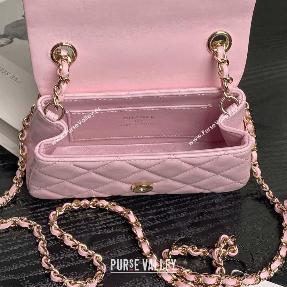 Chanel Lambskin Clutch with Chain AP4593 Pink 2025 (YEZI-25041105)