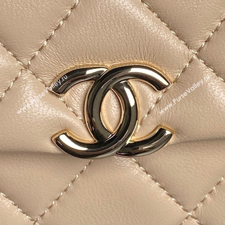 Chanel Lambskin Clutch with Chain AP4593 Beige 2025 (YEZI-25041107)